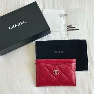 SOLD Chanel Red Caviar Cardholder